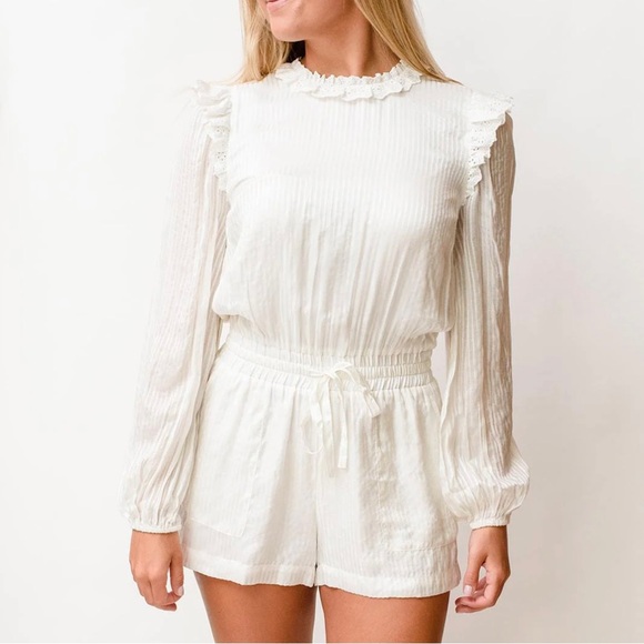 NEW CAMI NYC WHITE STRIPED ROMPER - Picture 11 of 12